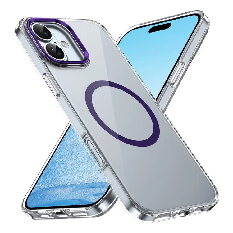 For iPhone 16 Magnetic Case Hard PC Scratch Resistant Back Transparent  Cover
