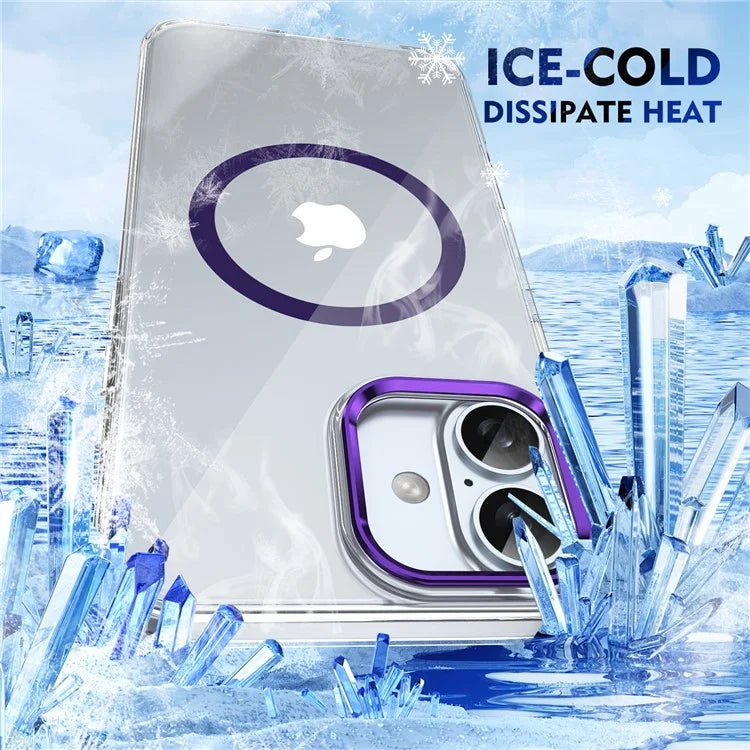 For iPhone 16 Magnetic Case Hard PC Scratch Resistant Back Transparent  Cover