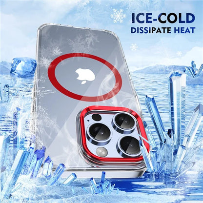 For iPhone 16 Pro Magnetic Case Transparent Crystal PC Hard Back Phone Cover
