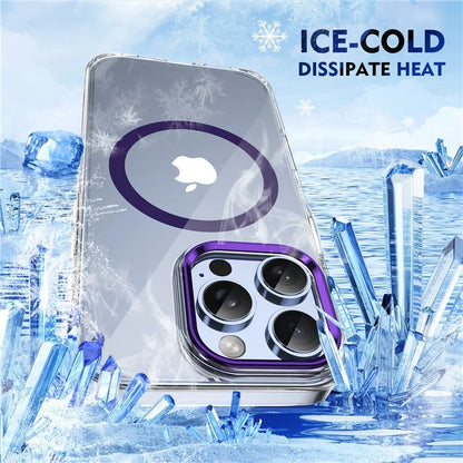 For iPhone 16 Pro Magnetic Case Transparent Crystal PC Hard Back Phone Cover