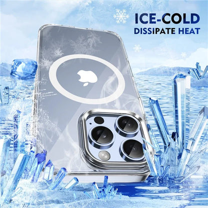 For iPhone 16 Pro Magnetic Case Transparent Crystal PC Hard Back Phone Cover