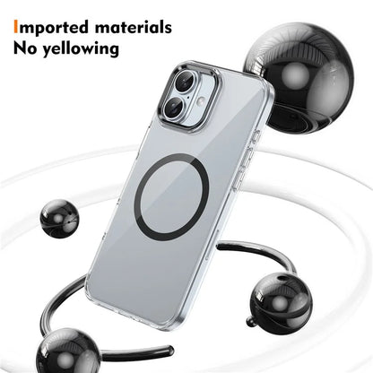 For iPhone 16 Plus Magnetic Case Clear Anti-Scratch PC Hard Cover