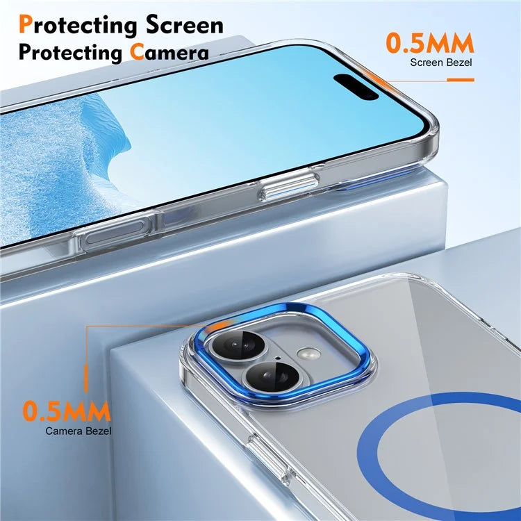 For iPhone 16 Plus Magnetic Case Clear Anti-Scratch PC Hard Cover