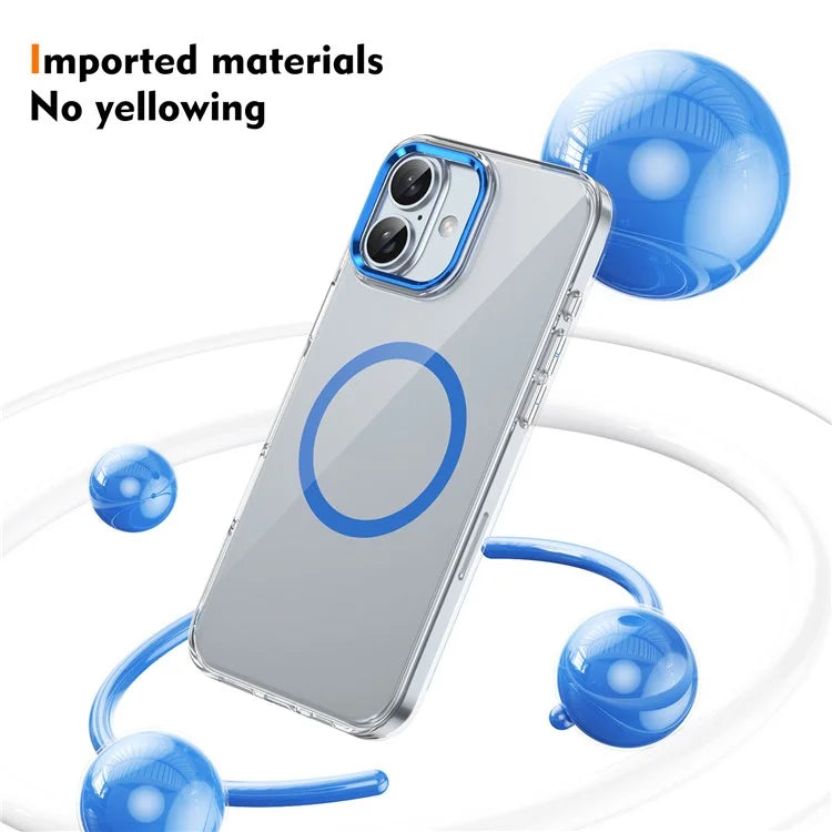 For iPhone 16 Plus Magnetic Case Clear Anti-Scratch PC Hard Cover