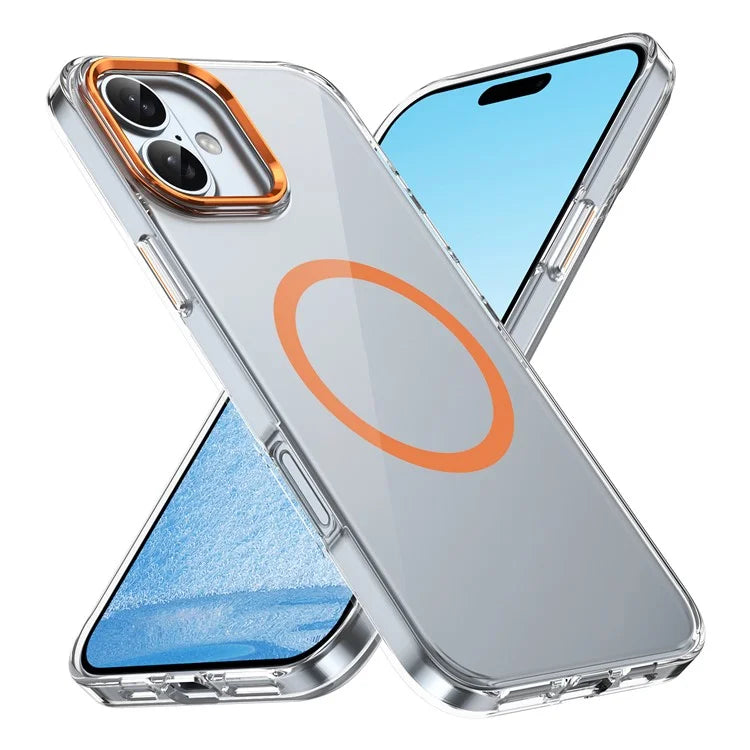 For iPhone 16 Plus Magnetic Case Clear Anti-Scratch PC Hard Cover