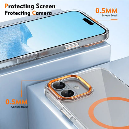For iPhone 16 Plus Magnetic Case Clear Anti-Scratch PC Hard Cover