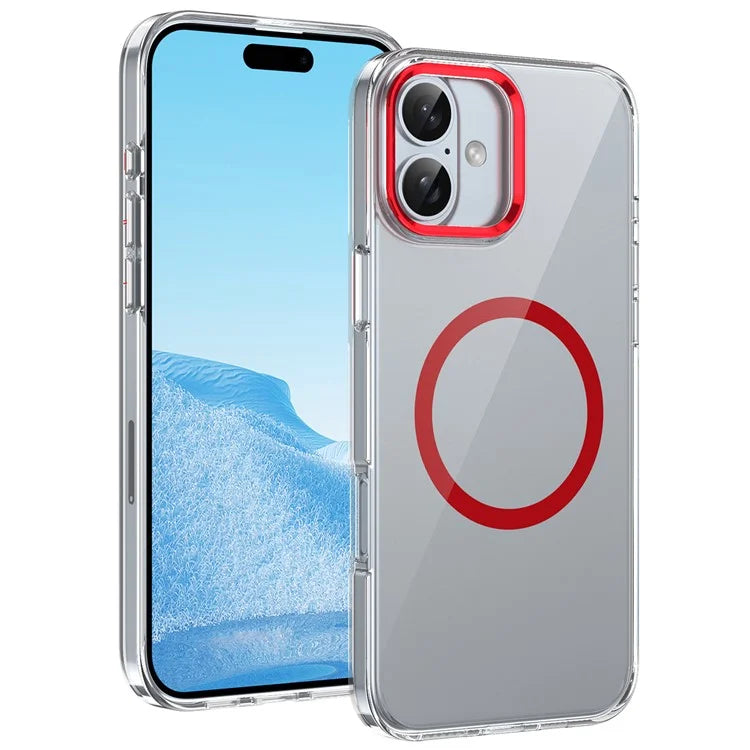 For iPhone 16 Plus Magnetic Case Clear Anti-Scratch PC Hard Cover