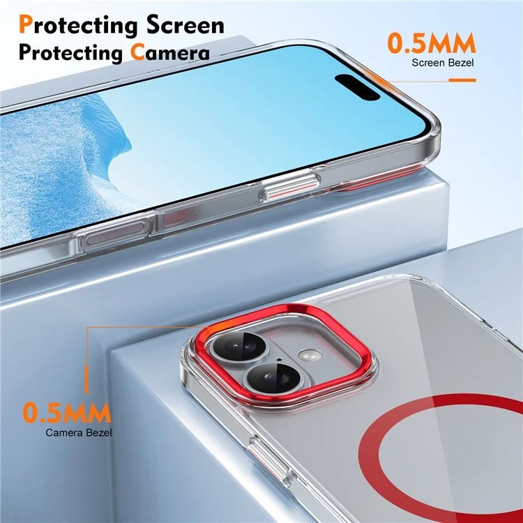 For iPhone 16 Plus Magnetic Case Clear Anti-Scratch PC Hard Cover