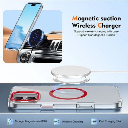 For iPhone 16 Plus Magnetic Case Clear Anti-Scratch PC Hard Cover