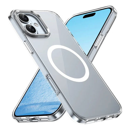For iPhone 16 Plus Magnetic Case Clear Anti-Scratch PC Hard Cover