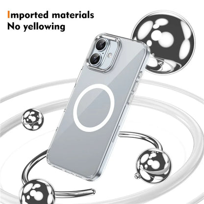 For iPhone 16 Plus Magnetic Case Clear Anti-Scratch PC Hard Cover