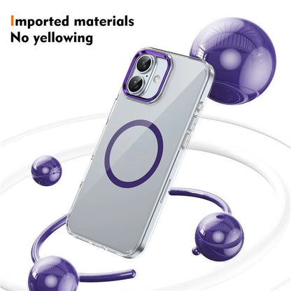 For iPhone 16 Plus Magnetic Case Clear Anti-Scratch PC Hard Cover