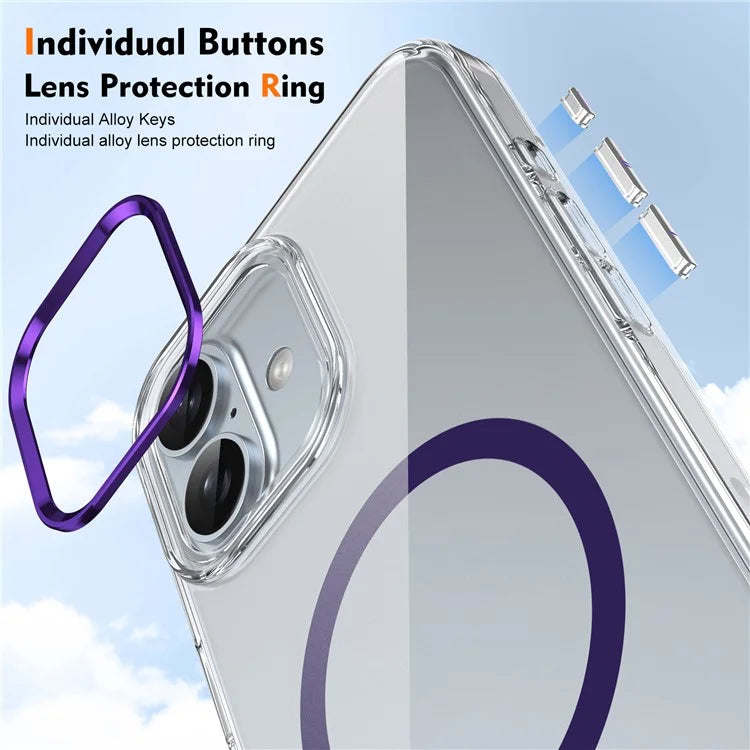 For iPhone 16 Plus Magnetic Case Clear Anti-Scratch PC Hard Cover