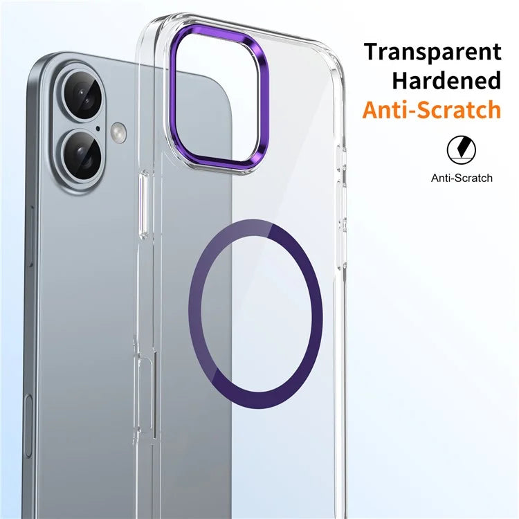 For iPhone 16 Plus Magnetic Case Clear Anti-Scratch PC Hard Cover