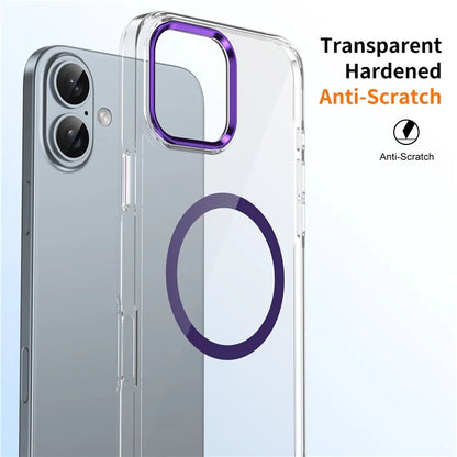 For iPhone 16 Plus Magnetic Case Clear Anti-Scratch PC Hard Cover