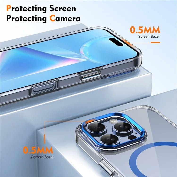 For iPhone 16 Pro Max Case Compatible with MagSafe Clear PC Anti-Scratch Phone Cover