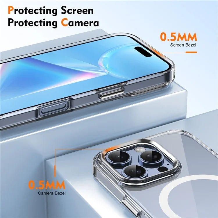 For iPhone 16 Pro Max Case Compatible with MagSafe Clear PC Anti-Scratch Phone Cover