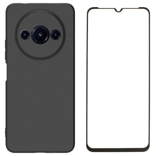 WANLONFENG MS Series for Xiaomi Poco C61 4G / Redmi A3 4G TPU Case Matte Surface with Tempered Glass Film