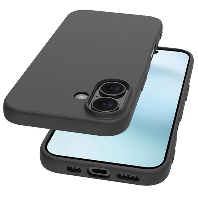WANLONFENG MS Series for iPhone 16 Plus TPU Case Matte Cover with Screen Film (Big Lens Hole)