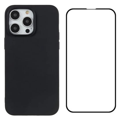 WANLONFENG MS Series for iPhone 14 Pro Case Soft TPU Phone Cover with Screen Film (Big Lens Hole)