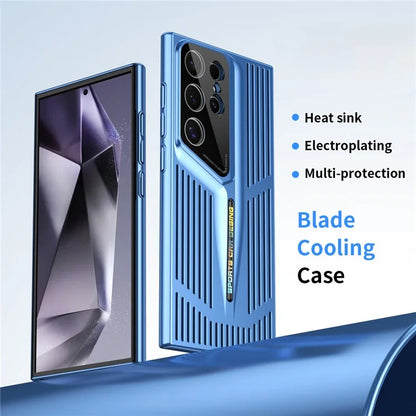 For Samsung Galaxy S23 Ultra Case Hard PC Electroplating Phone Cover Heat Dissipation Micro-Matte Back
