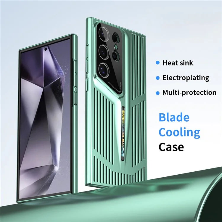 For Samsung Galaxy S23 Ultra Case Hard PC Electroplating Phone Cover Heat Dissipation Micro-Matte Back