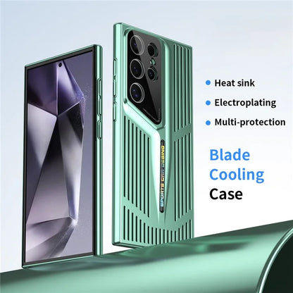 For Samsung Galaxy S23 Ultra Case Hard PC Electroplating Phone Cover Heat Dissipation Micro-Matte Back