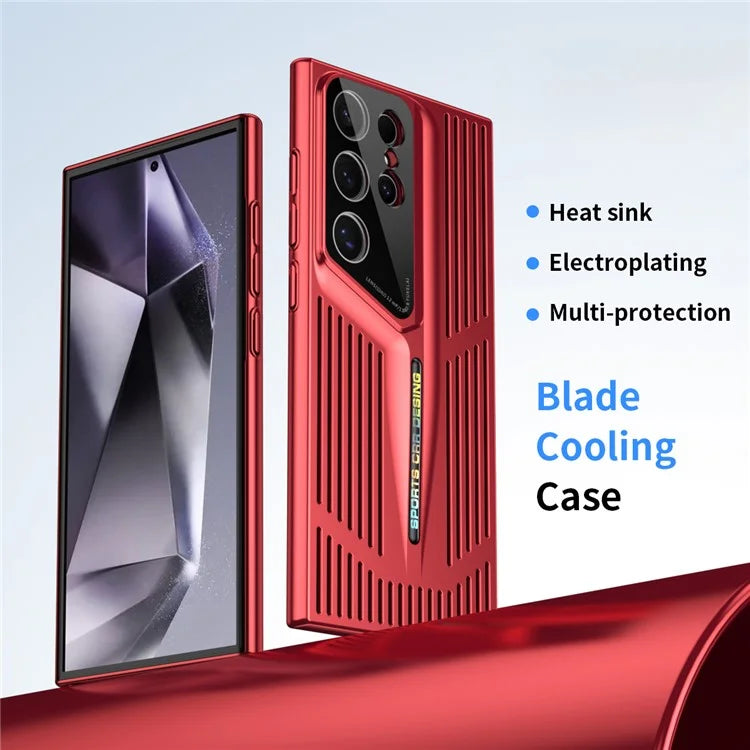 For Samsung Galaxy S23 Ultra Case Hard PC Electroplating Phone Cover Heat Dissipation Micro-Matte Back