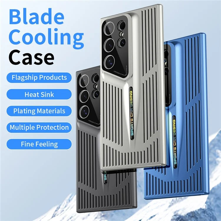 For Samsung Galaxy S23 Ultra Case Hard PC Electroplating Phone Cover Heat Dissipation Micro-Matte Back