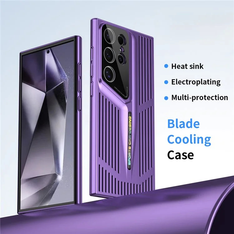 For Samsung Galaxy S23 Ultra Case Hard PC Electroplating Phone Cover Heat Dissipation Micro-Matte Back