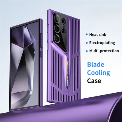 For Samsung Galaxy S23 Ultra Case Hard PC Electroplating Phone Cover Heat Dissipation Micro-Matte Back