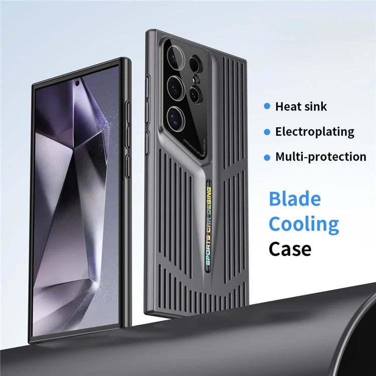 For Samsung Galaxy S23 Ultra Case Hard PC Electroplating Phone Cover Heat Dissipation Micro-Matte Back