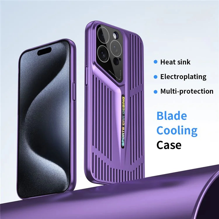 For iPhone 15 Pro Case Heat Dissipation Electroplating Hard PC Phone Cover