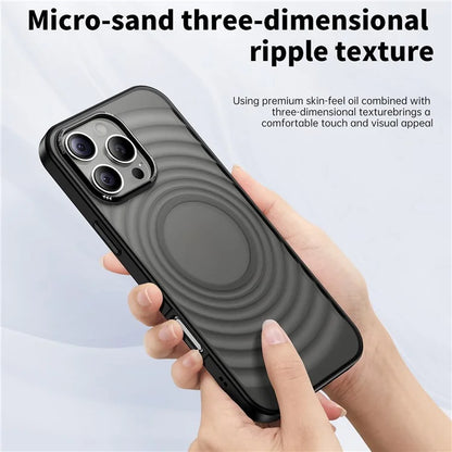 For iPhone 15 Pro Max Case 3D Ripple Texture Shockproof Acrylic+TPU Phone Cover