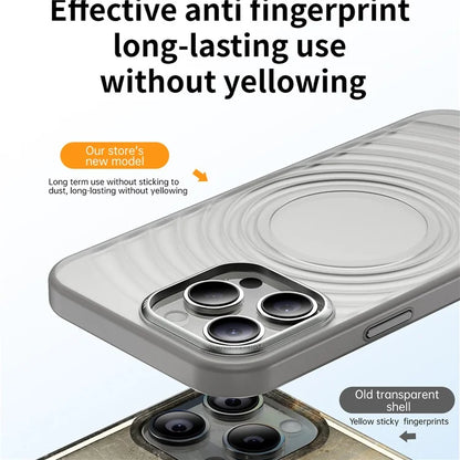 For iPhone 15 Pro Max Case 3D Ripple Texture Shockproof Acrylic+TPU Phone Cover