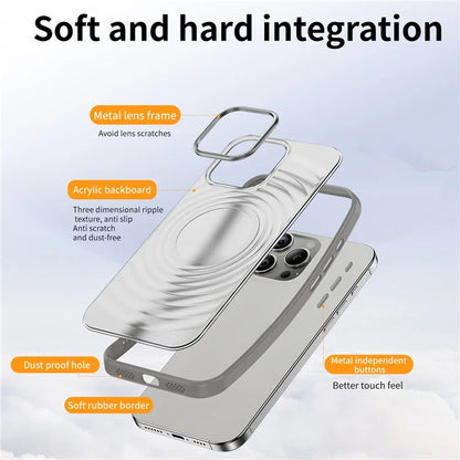 For iPhone 15 Pro Max Case 3D Ripple Texture Shockproof Acrylic+TPU Phone Cover
