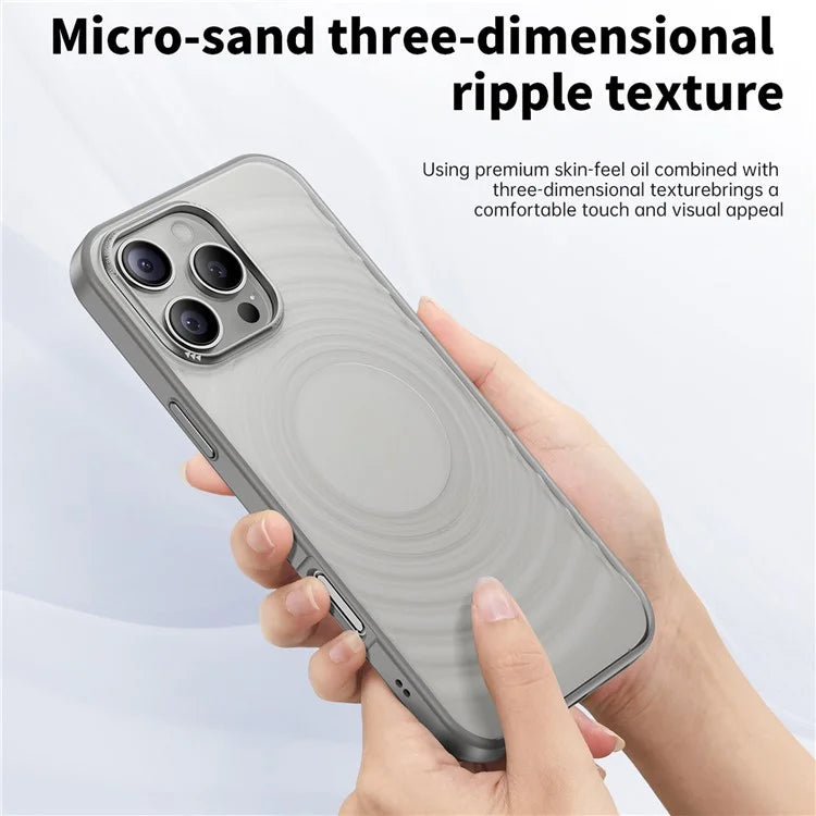 For iPhone 15 Pro Max Case 3D Ripple Texture Shockproof Acrylic+TPU Phone Cover