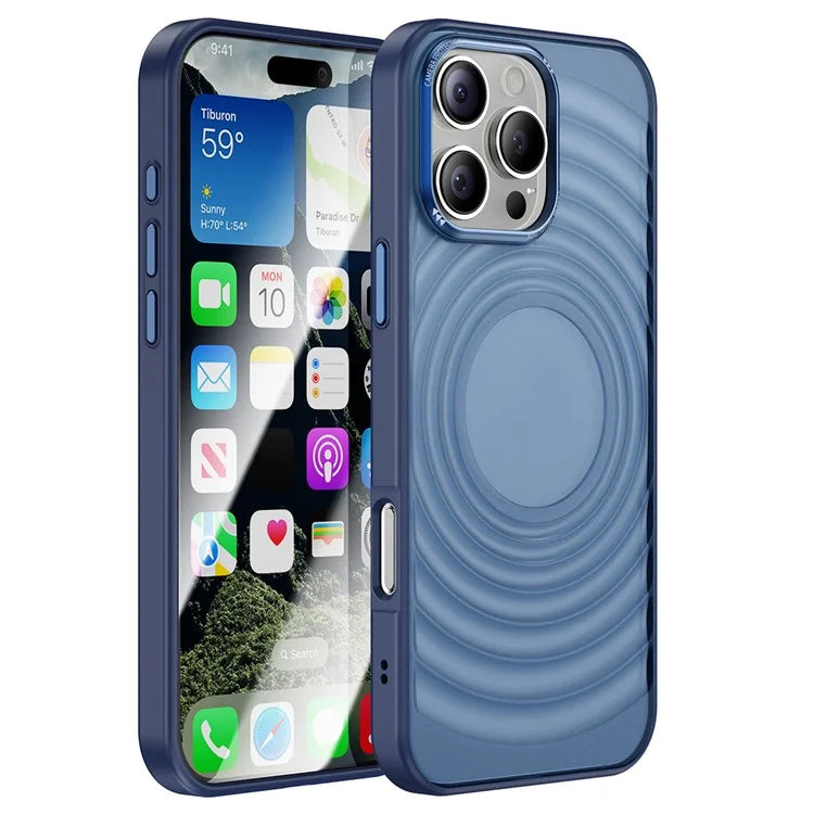 For iPhone 15 Pro Max Case 3D Ripple Texture Shockproof Acrylic+TPU Phone Cover