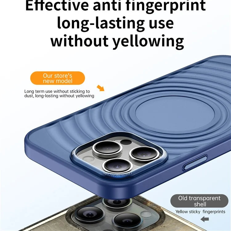 For iPhone 15 Pro Max Case 3D Ripple Texture Shockproof Acrylic+TPU Phone Cover