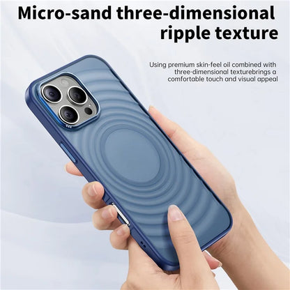 For iPhone 15 Pro Max Case 3D Ripple Texture Shockproof Acrylic+TPU Phone Cover