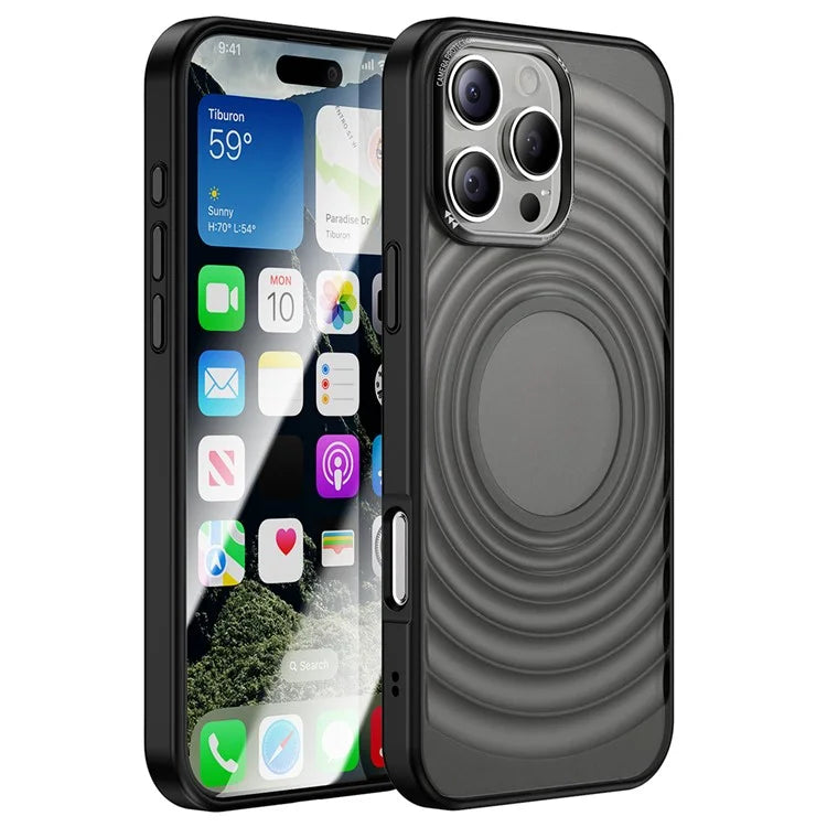 For iPhone 15 Pro Case 3D Ripple Texture Non-Slip Acrylic+TPU Phone Cover