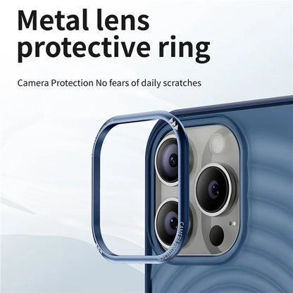 For iPhone 15 Pro Case 3D Ripple Texture Non-Slip Acrylic+TPU Phone Cover