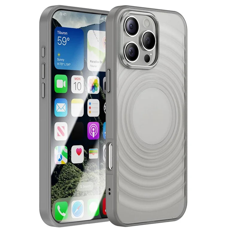 For iPhone 13 Pro Max Case Acrylic+TPU Phone Cover 3D Ripple Design Protective