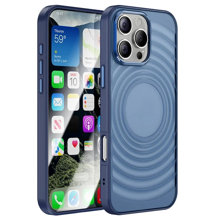 For iPhone 13 Pro Max Case Acrylic+TPU Phone Cover 3D Ripple Design Protective