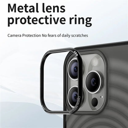 For iPhone 14 Pro Case Protective Acrylic+TPU Phone Cover 3D Ripple Texture