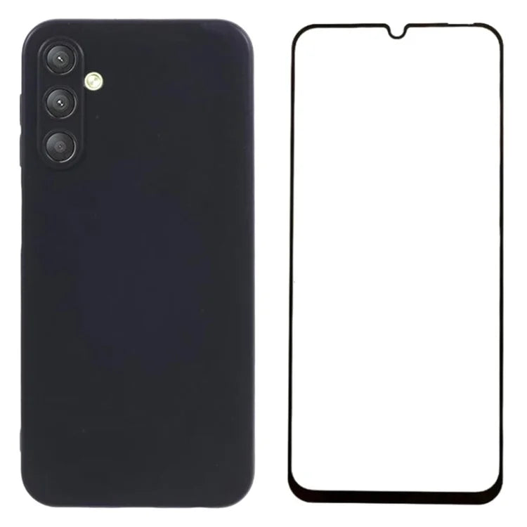 WANLONFENG MS Series for Samsung Galaxy A34 5G Case Matte Finish TPU Cover with Screen Film
