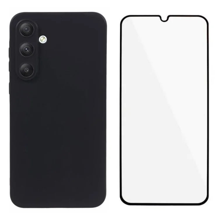 WANLONFENG MS Series for Samsung Galaxy A05s 4G TPU Case Matte Finish with Tempered Glass Film