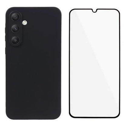 WANLONFENG MS Series for Samsung Galaxy A05s 4G TPU Case Matte Finish with Tempered Glass Film