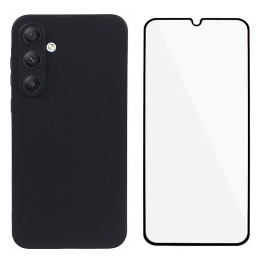 WANLONFENG MS Series for Samsung Galaxy A05s 4G TPU Case Matte Finish with Tempered Glass Film