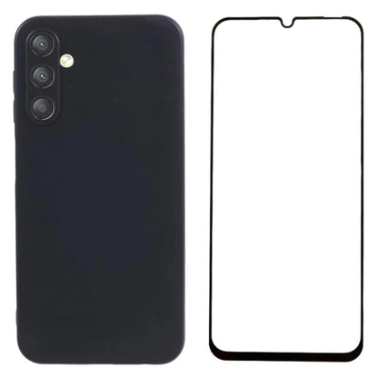 WANLONFENG MS Series for Samsung Galaxy A54 5G Case Matte TPU Phone Cover with Tempered Glass Screen Film